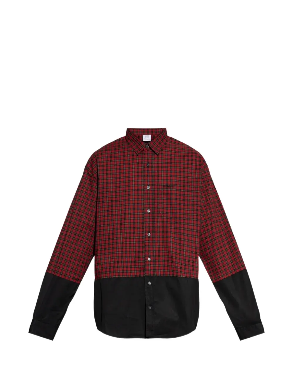 VETEMENTS Splitted cotton shirt - Rosso