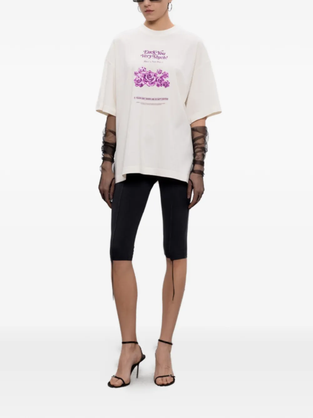 VETEMENTS Capri katoenen broek met uitgesneden details Zwart