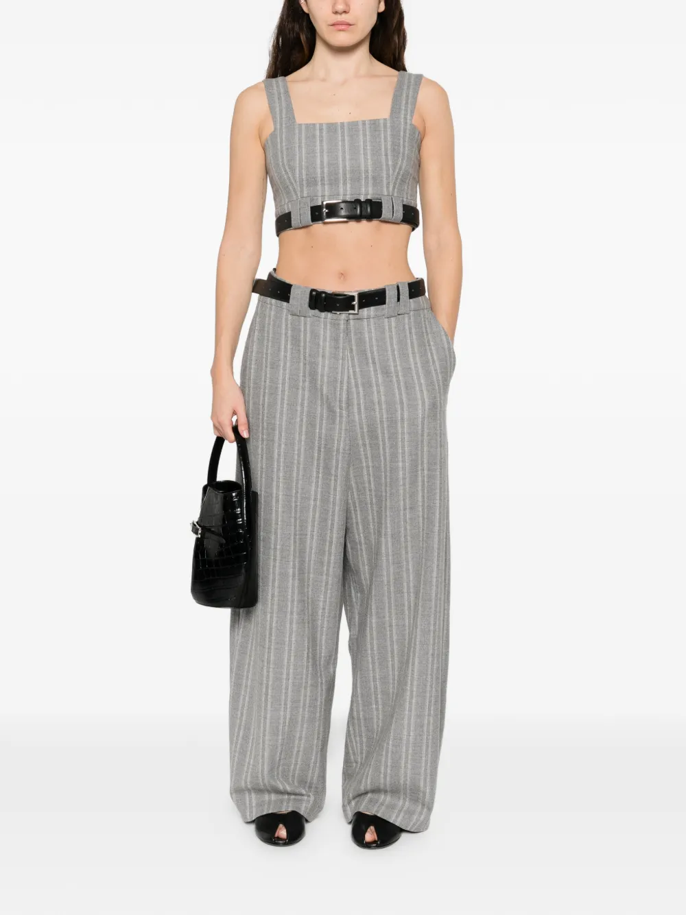 Vestiaire d'un Oiseau Libre striped trousers - Grijs