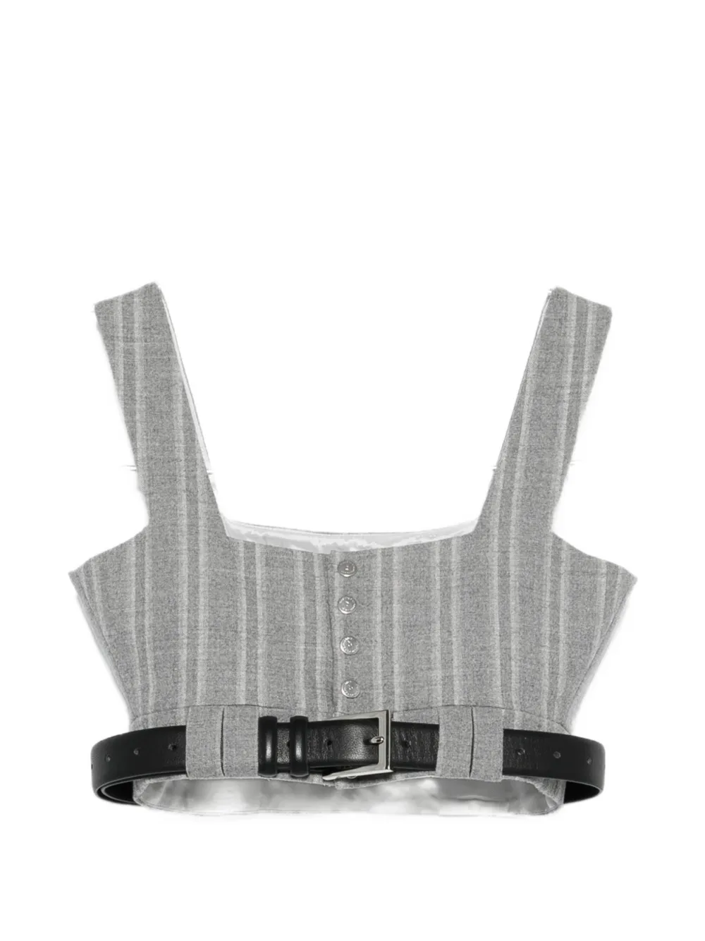 Vestiaire d'un Oiseau Libre striped belted top - Grigio