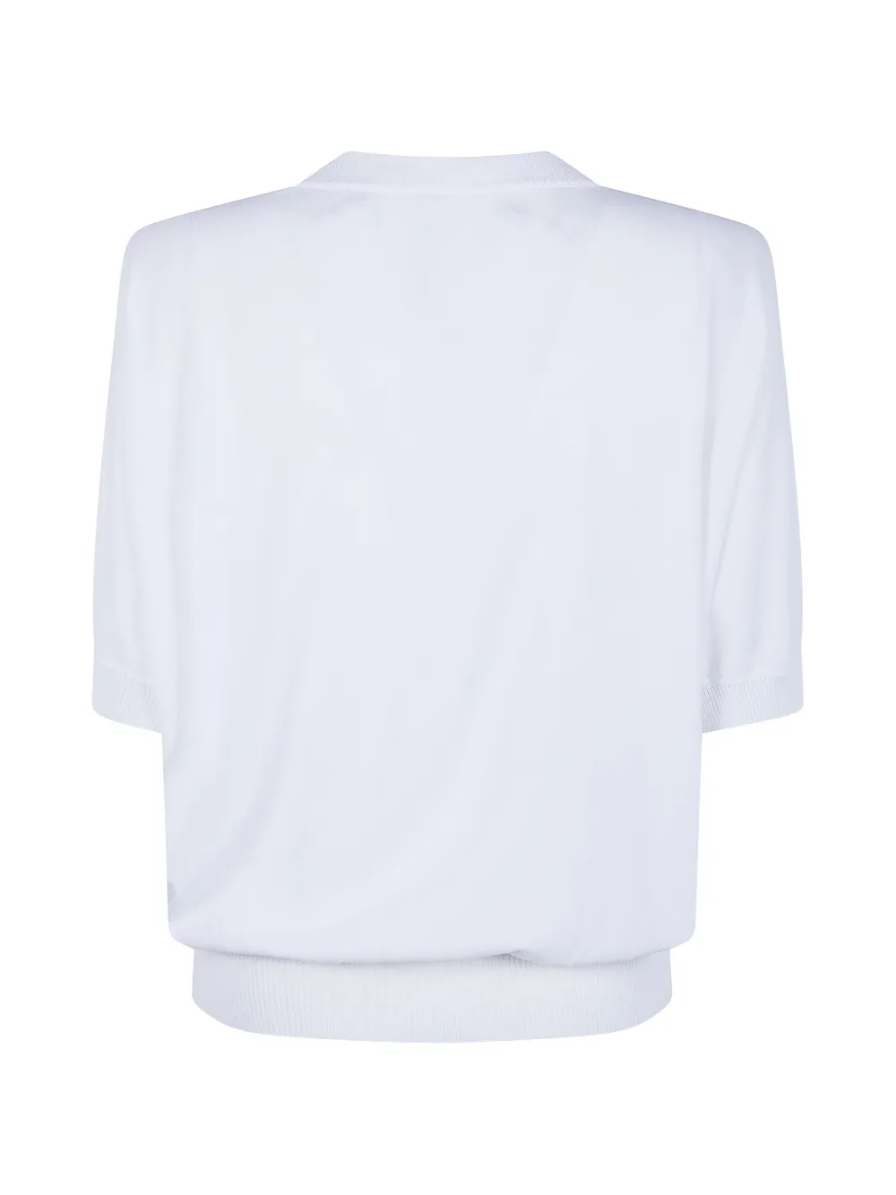 Liviana Conti ribbed hem blouse - Wit