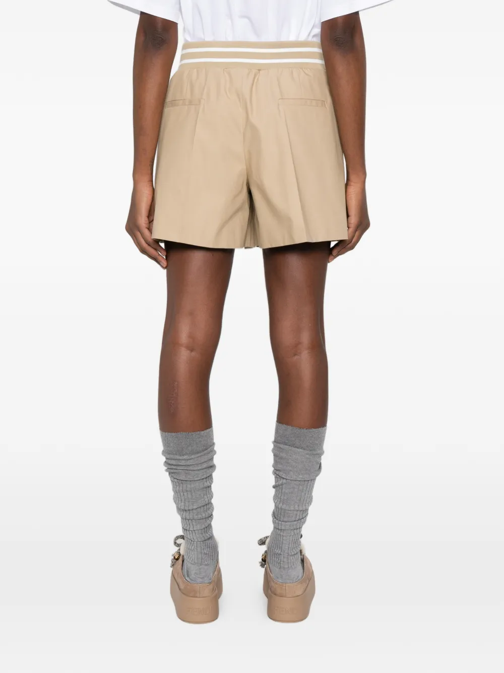 Moschino Shorts met gestreepte tailleband Beige
