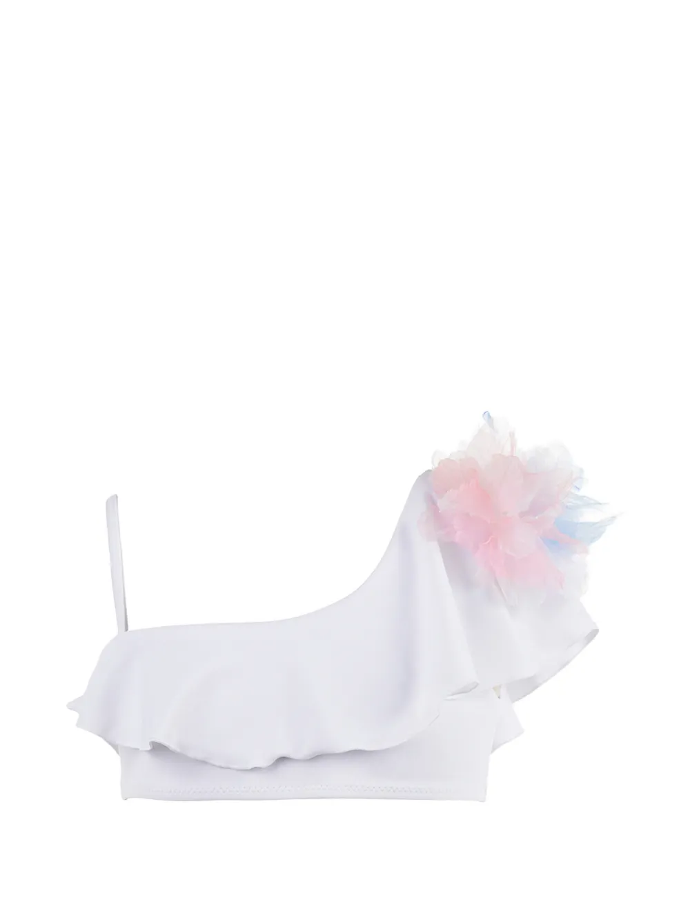 Nessi Byrd Kids Saphira bikini met bloemenpatch en ruches Wit