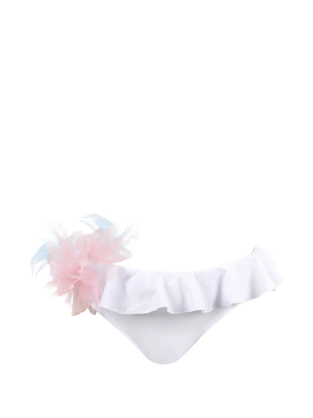 Nessi Byrd Kids Saphira bikini met bloemenpatch en ruches Wit