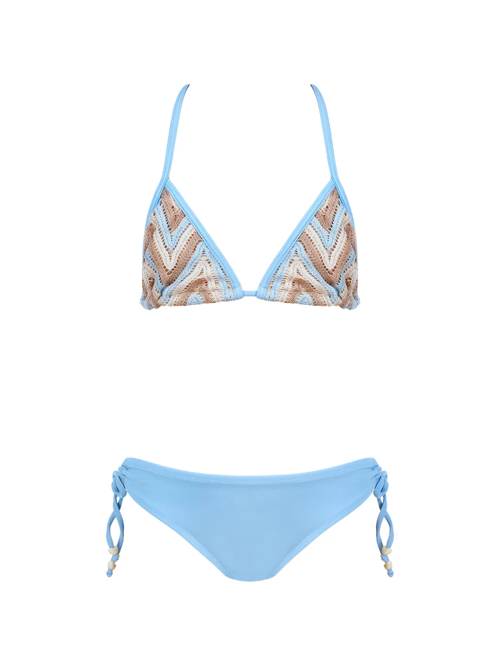 Nessi Byrd Kids Yolanda chevron tie bikini - Blu
