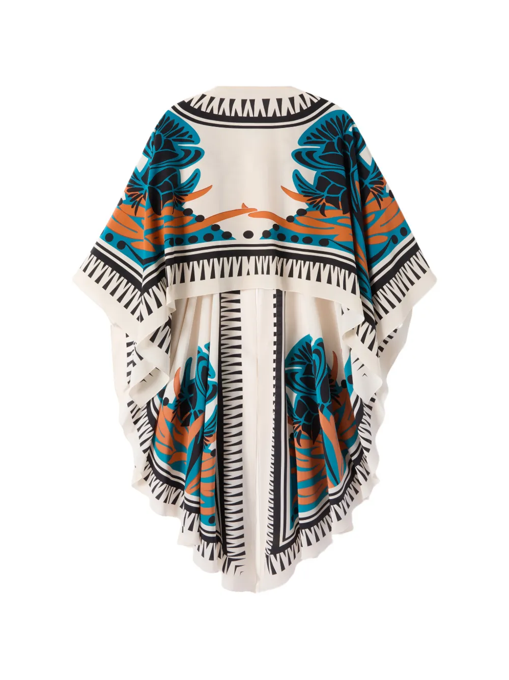 La DoubleJ Maria cape met bloemenprint Beige