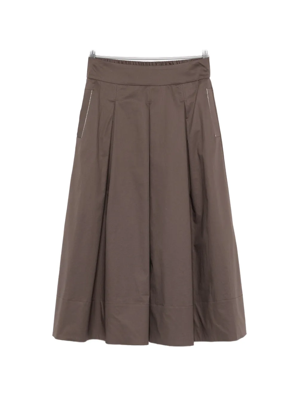 Peserico pleated A-line midi skirt - Marrone