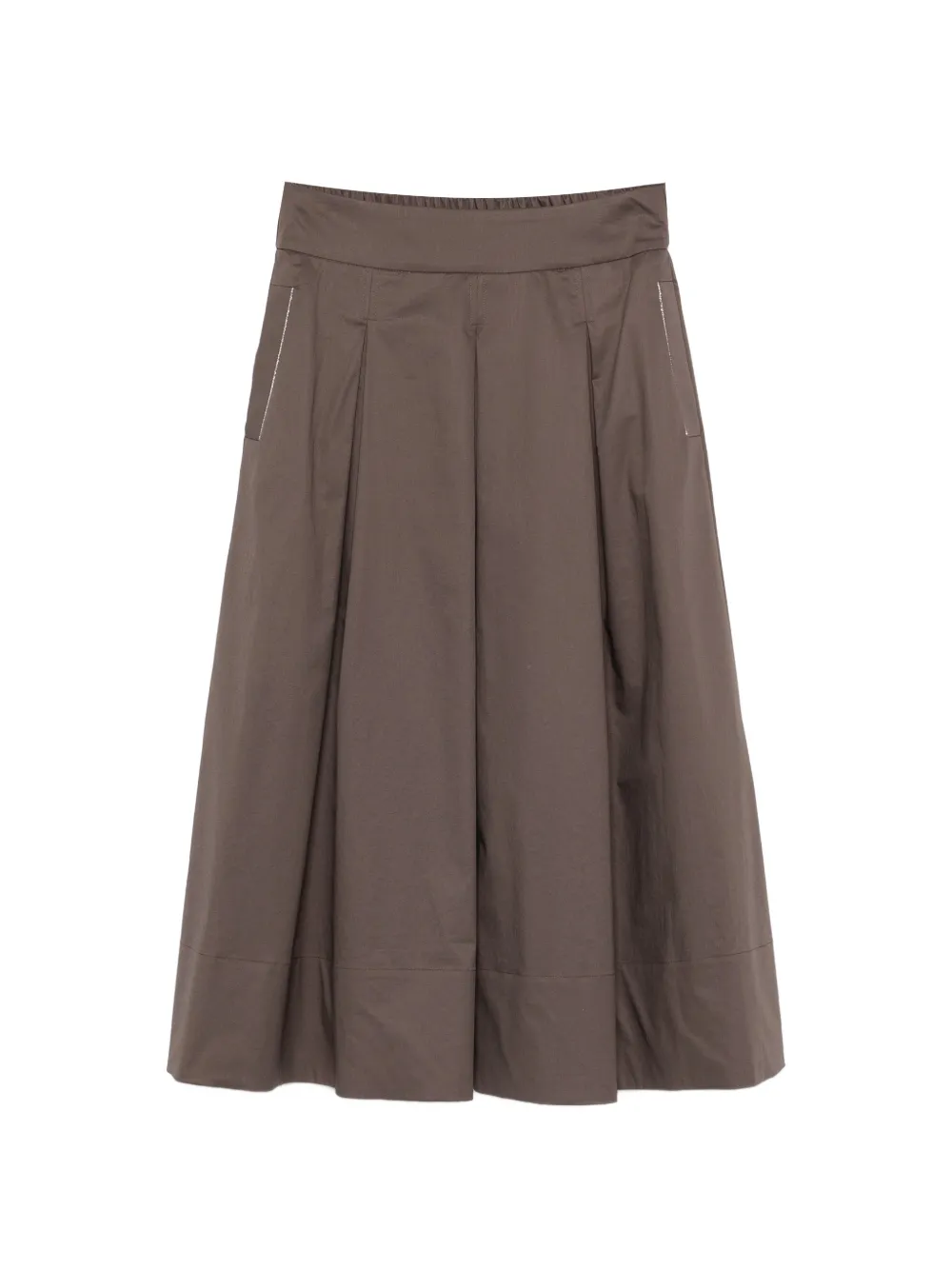 Peserico pleated A-line midi skirt - Marrone