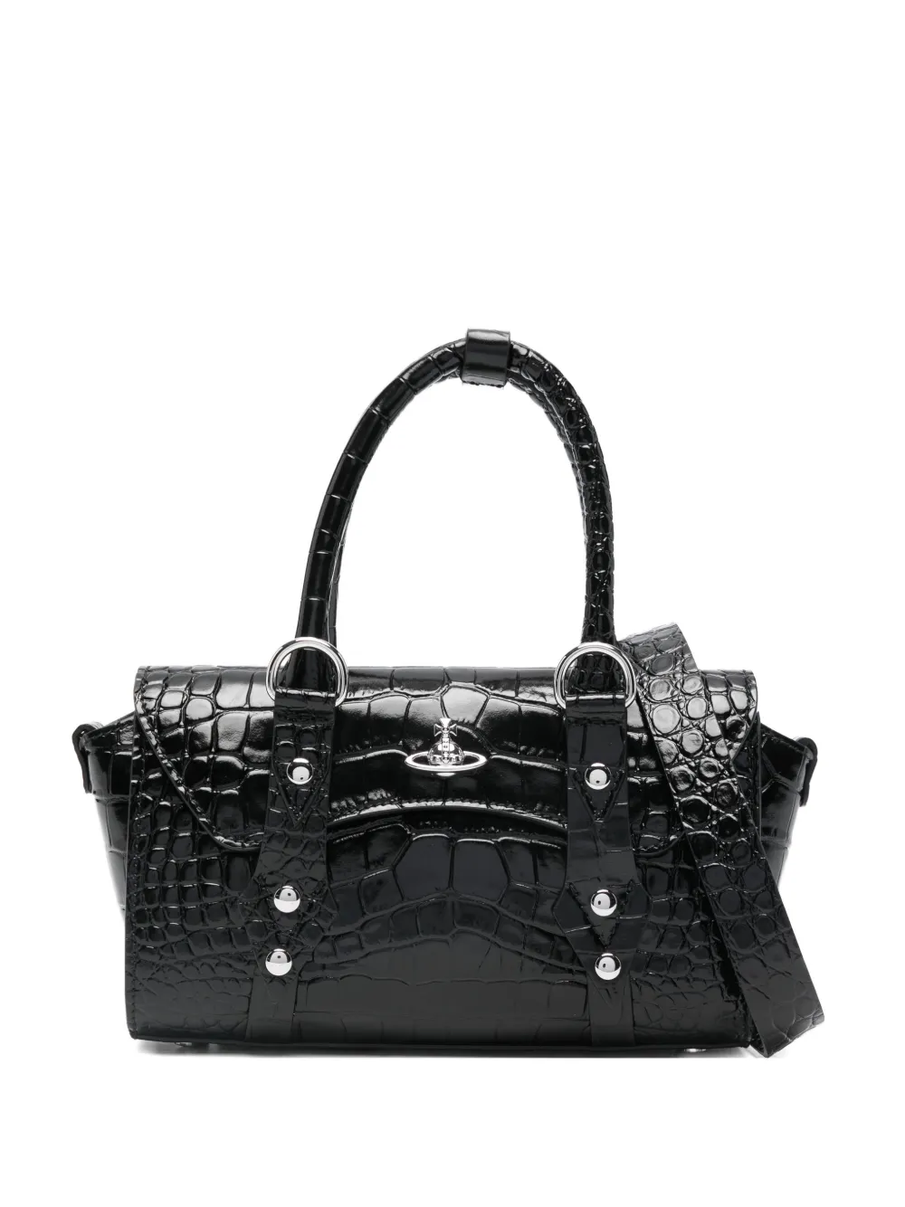 Vivienne Westwood Bettina orb-plaque embossed satchel - Schwarz
