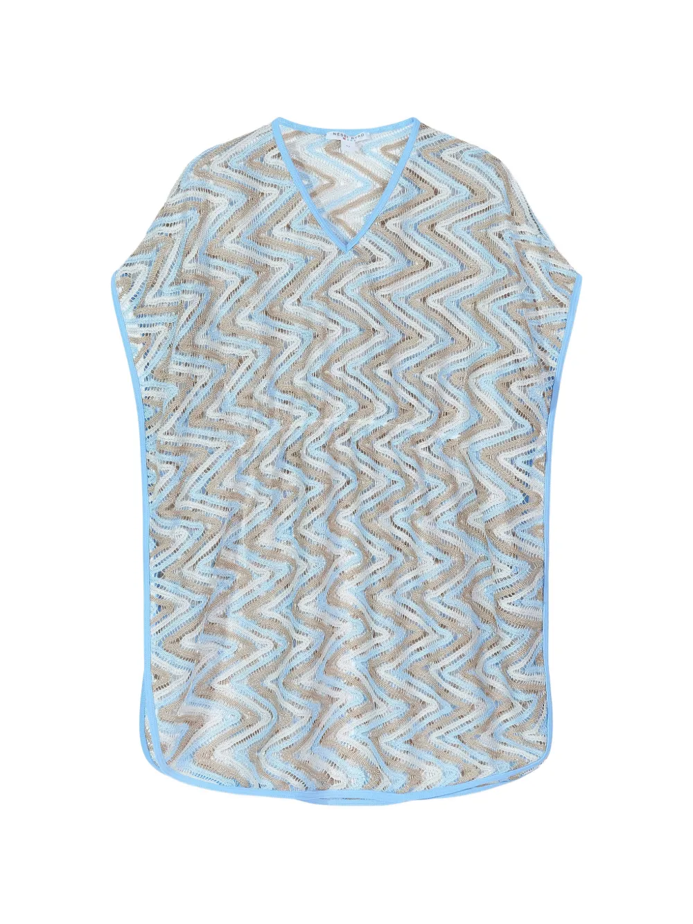 Nessi Byrd Kids patterned V-neck top - Blu