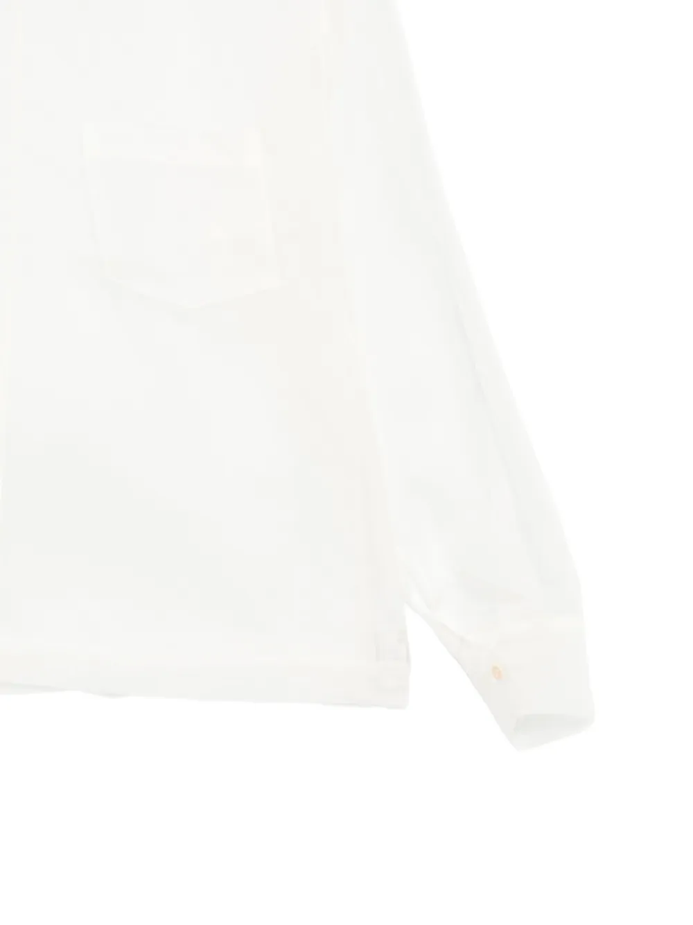  Nude Chest-pocket Sheer Blouse - White 