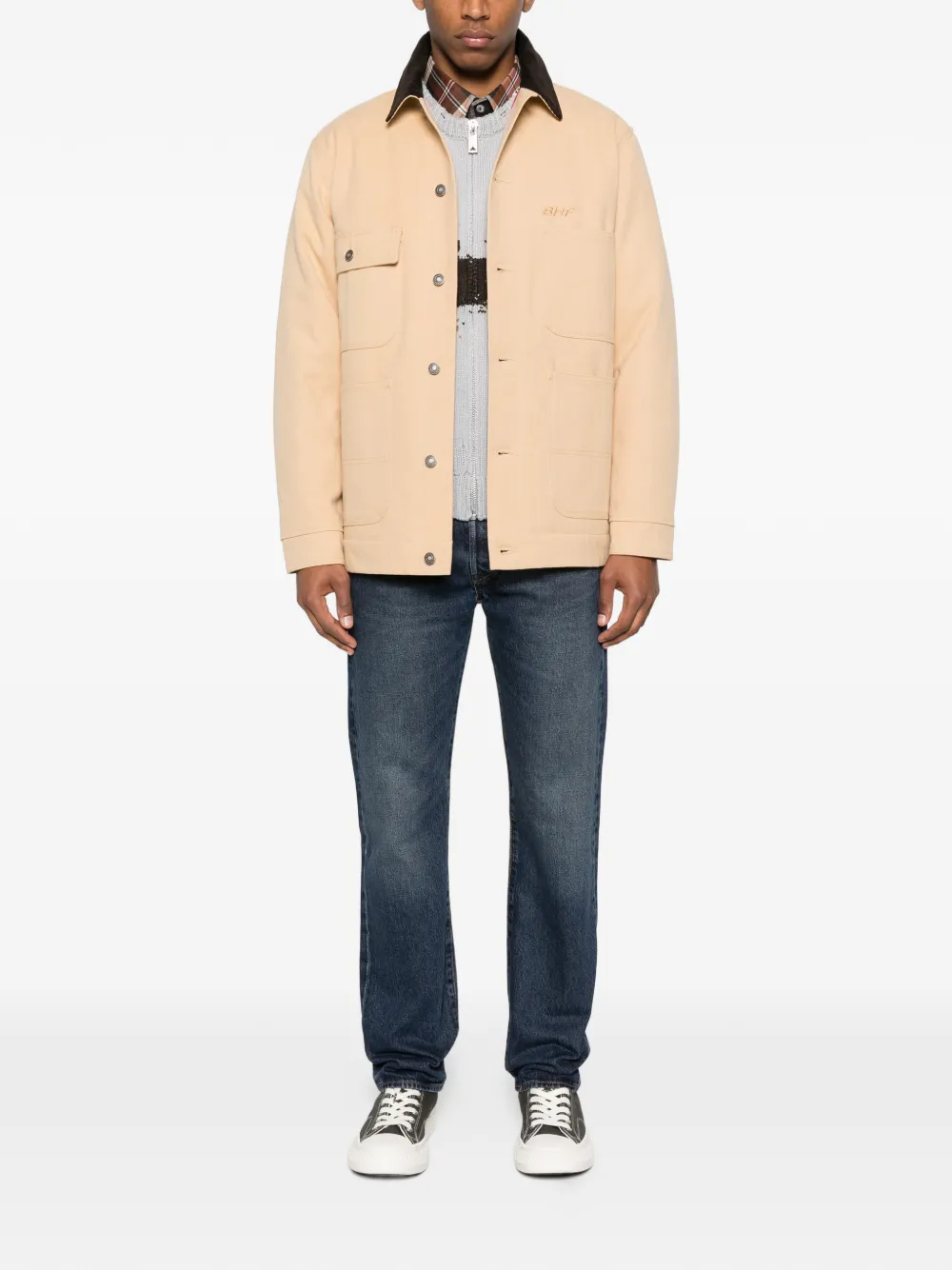  Sky High Farm Pocket Contrast Collar Jacket - Neutrals 