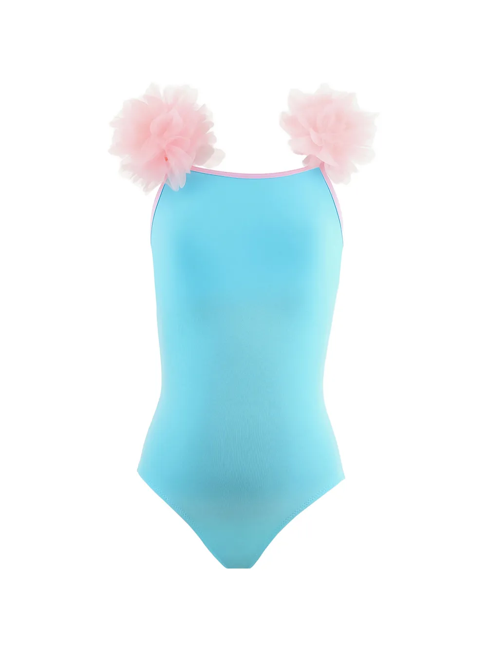 Nessi Byrd Kids Bethany floral-appliqué swimsuit - Blu