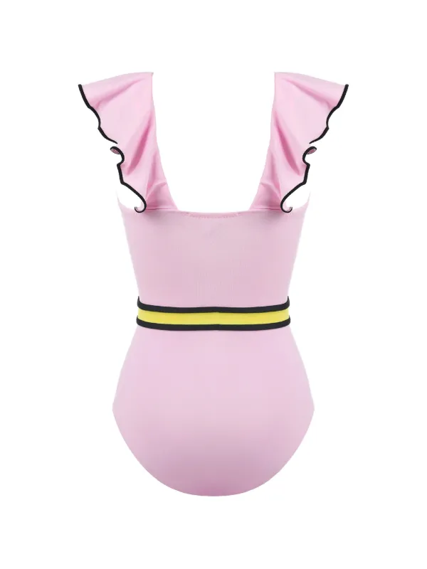 Nessi Byrd Kids ラッフル ワンピース水着 | ピンク | FARFETCH JP