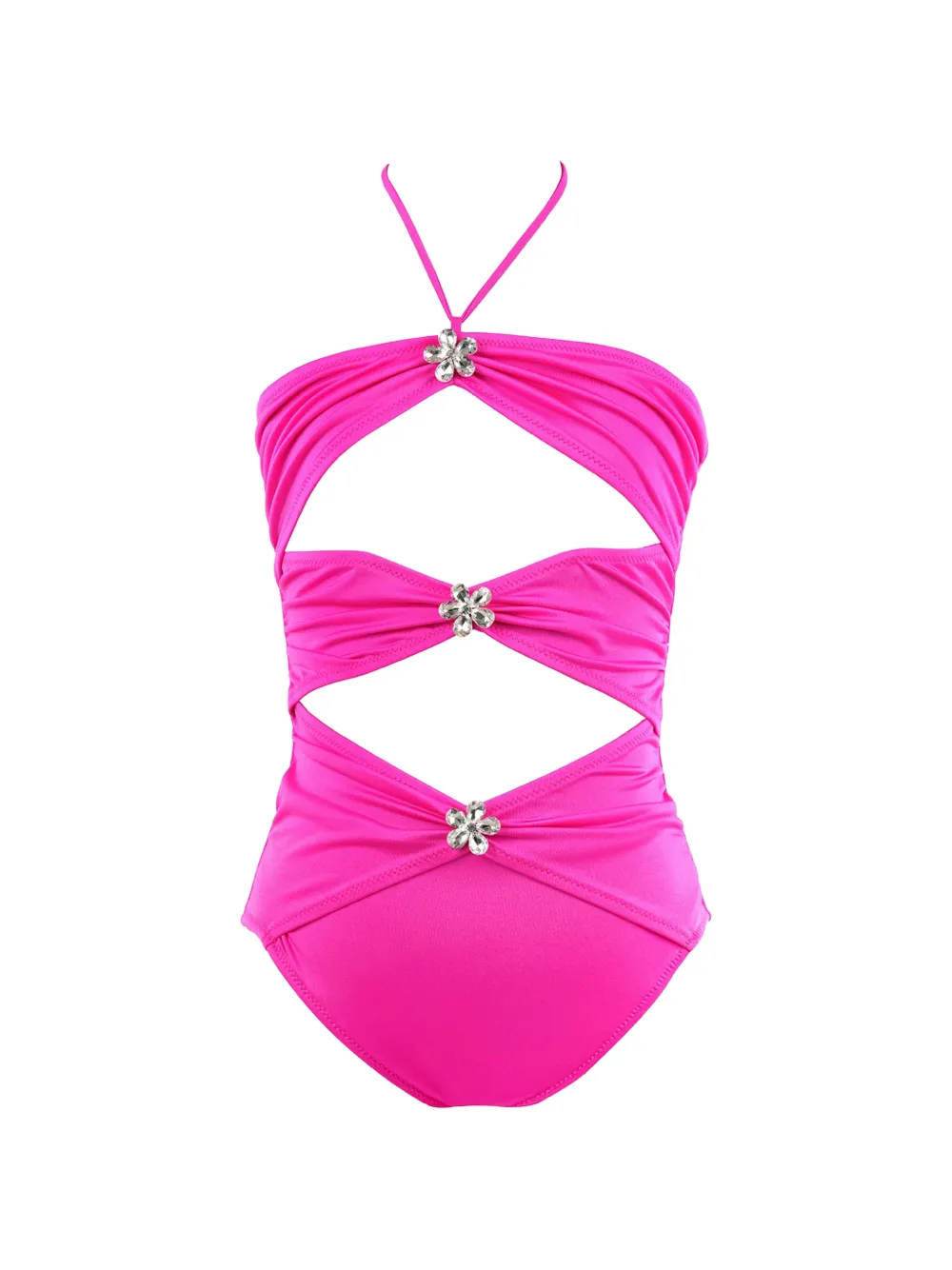 Nessi Byrd Kids Kylin embellished cut-out swimsuit - Rosa