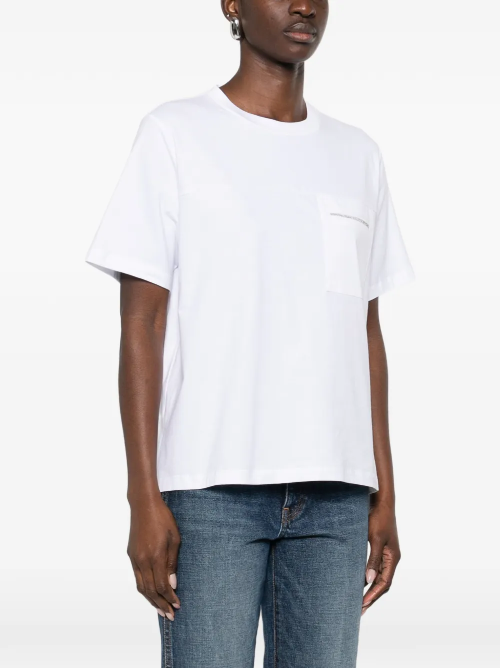 Peserico T-shirt met zak Wit