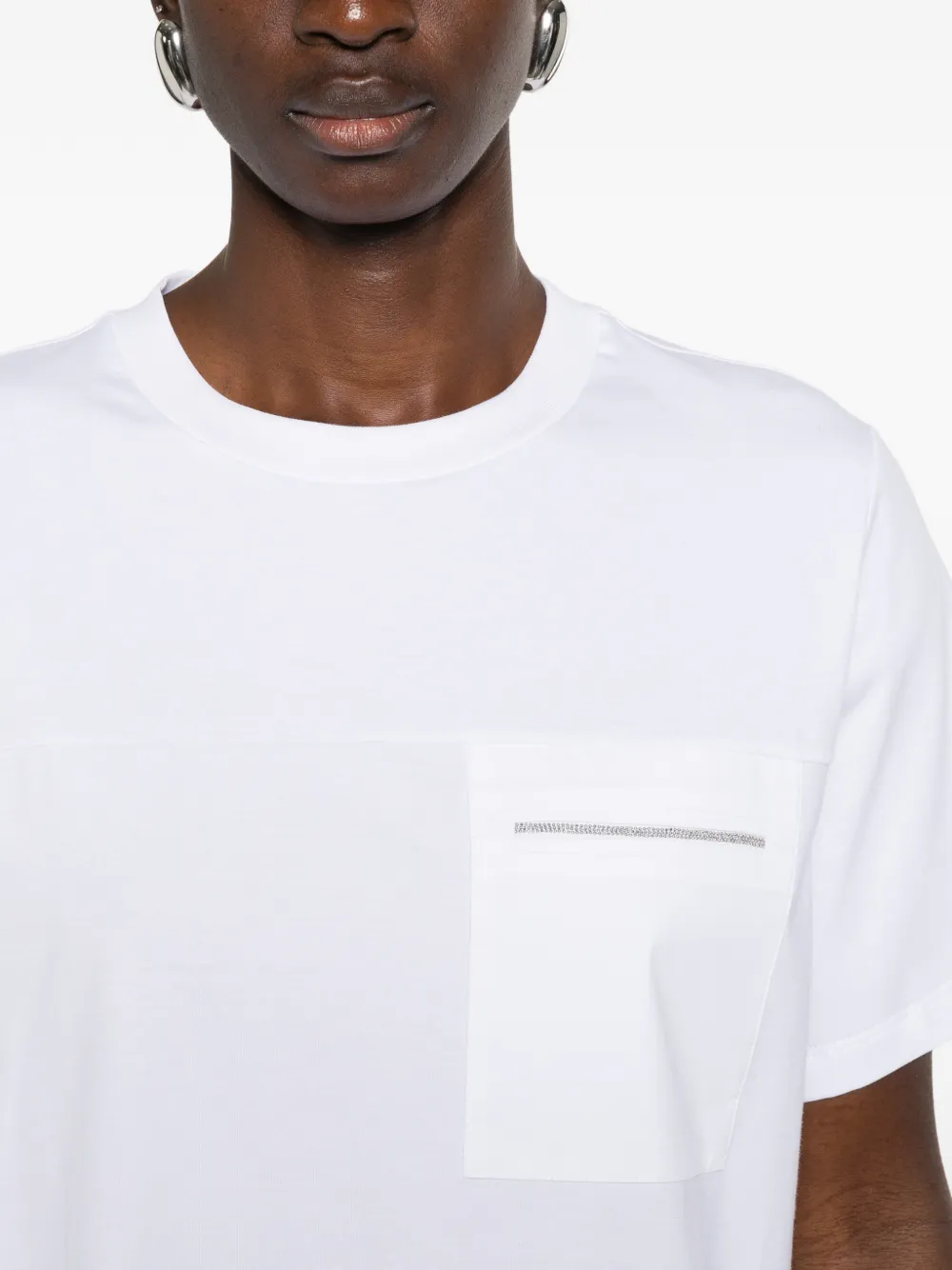Peserico T-shirt met zak Wit