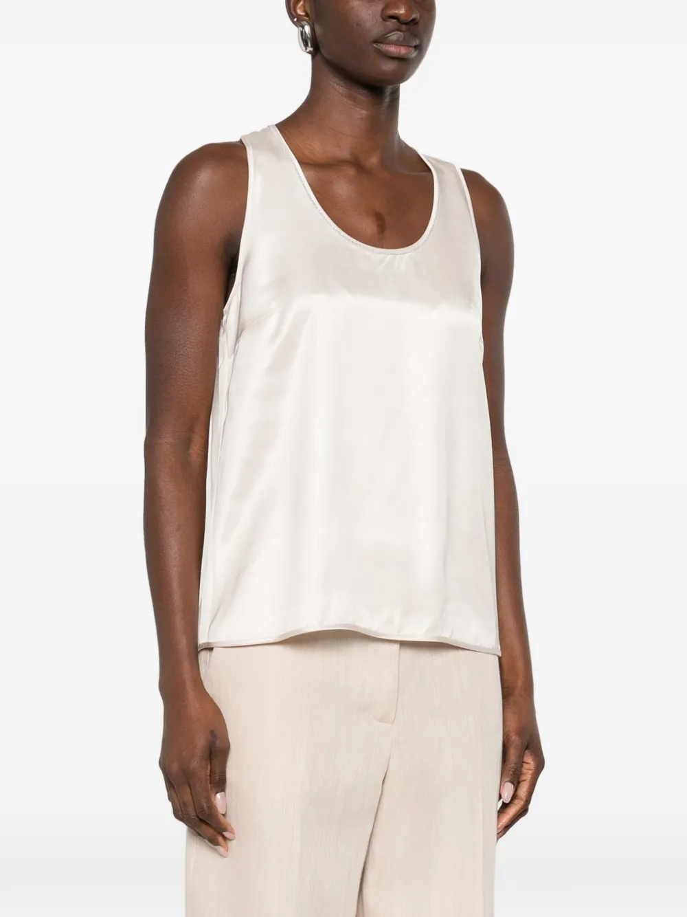  Peserico Scoop-neck Top - Neutrals 