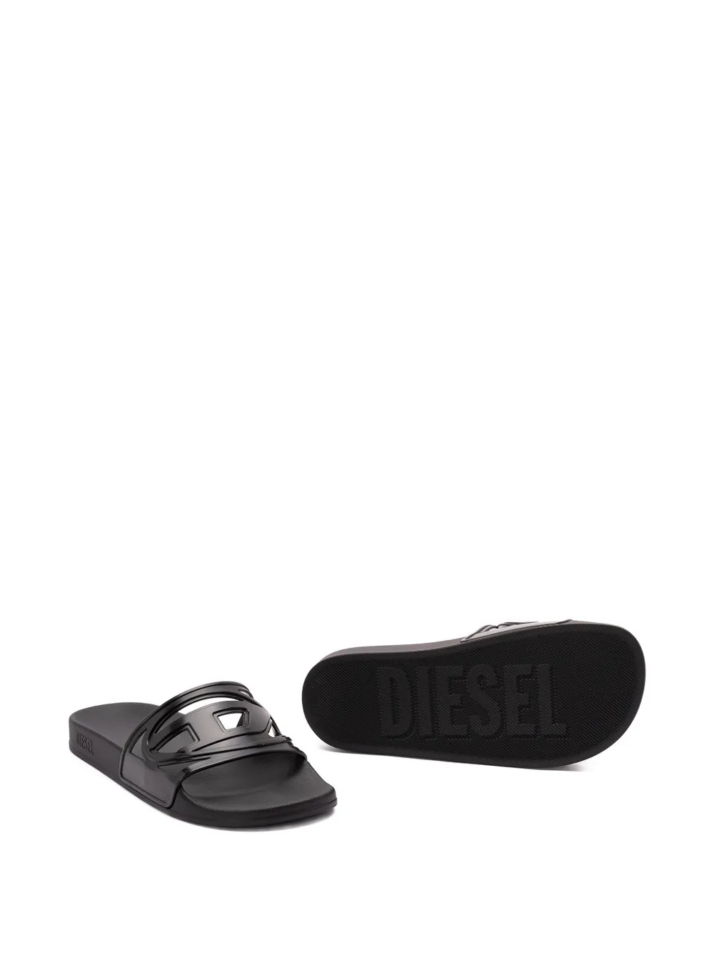 Diesel Sa-Clyde cutout logo slides Zwart