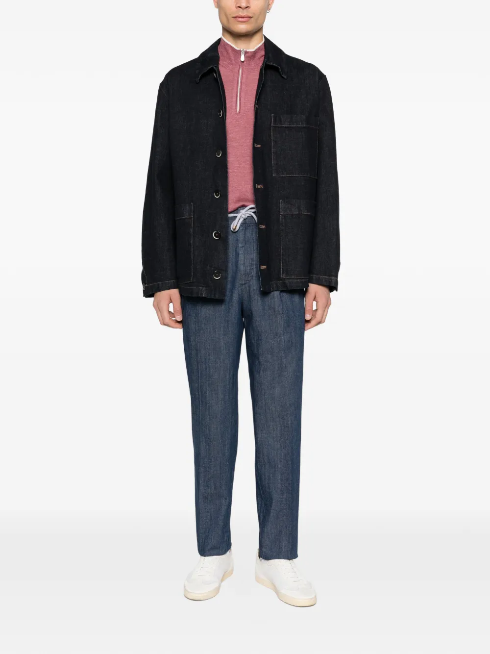 Brunello Cucinelli zip mock-neck sweater - Roze