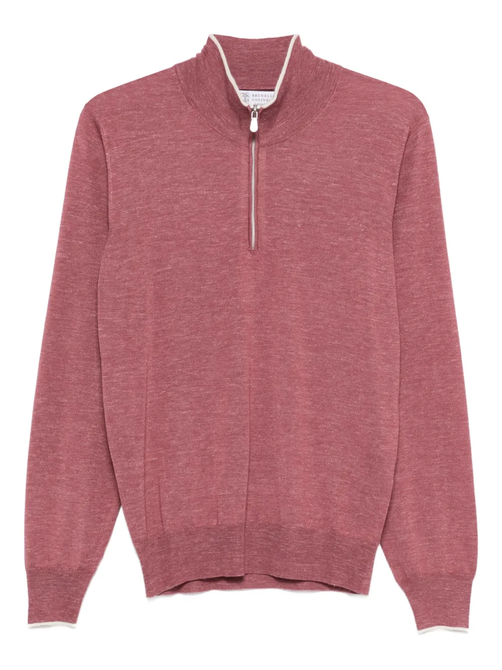 Brunello Cucinelli zip mock-neck sweater - Pink