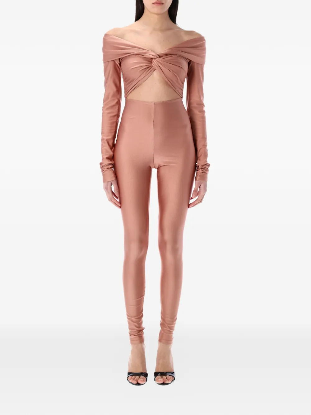 THE ANDAMANE Kendall off-shoulder jumpsuit - Rosa