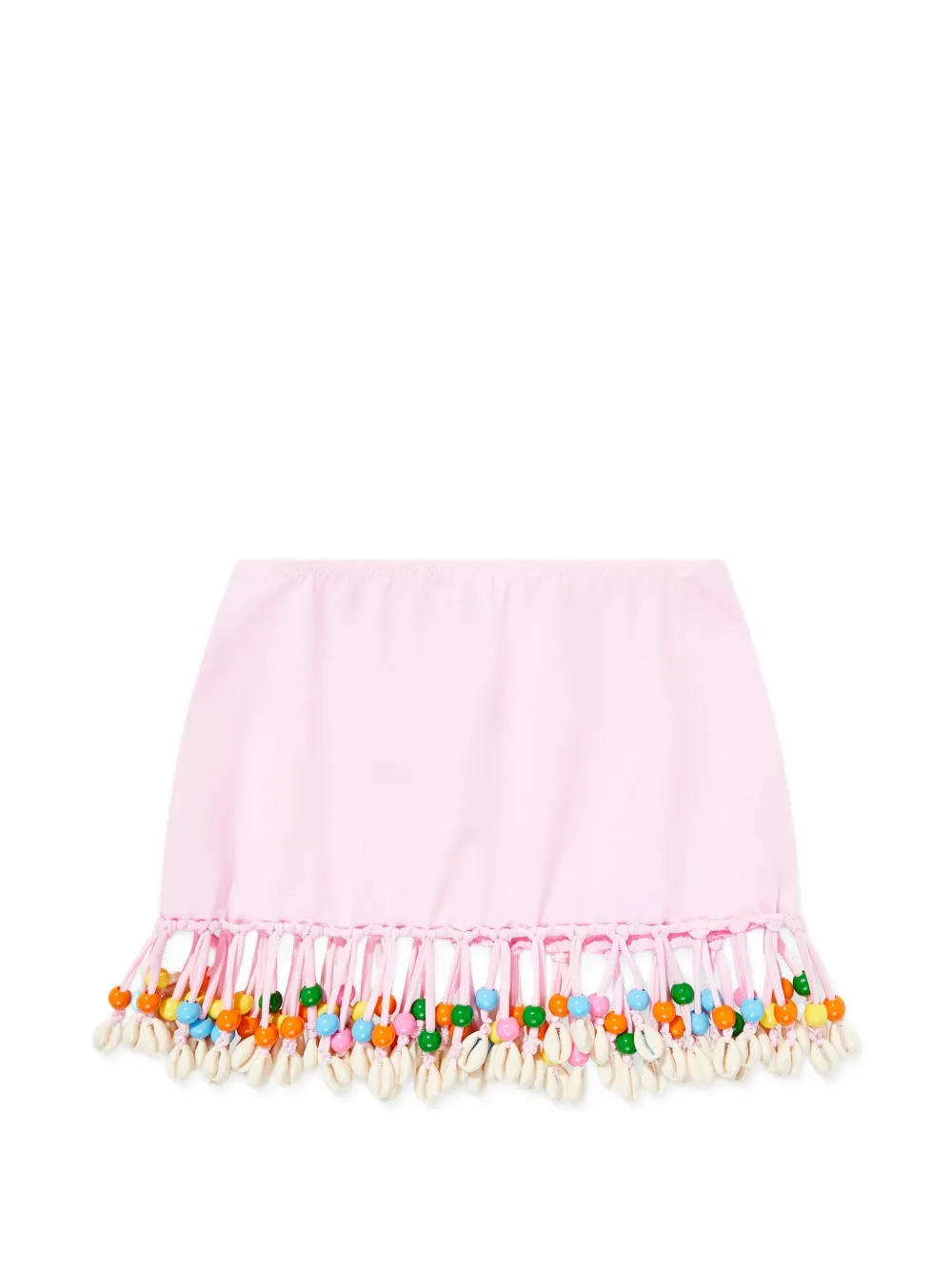 Nessi Byrd Kids beaded-hem shell skirt - Rosa
