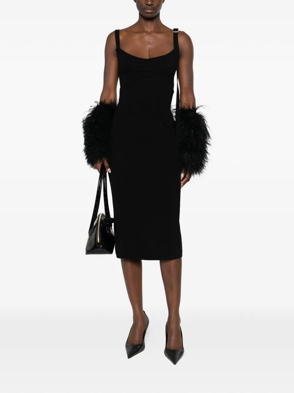 The Attico Panel dress - Zwart