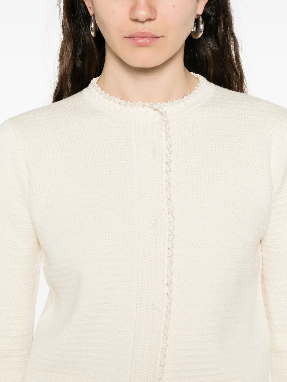 Fabiana Filippi Vest met textuur afwerking Beige