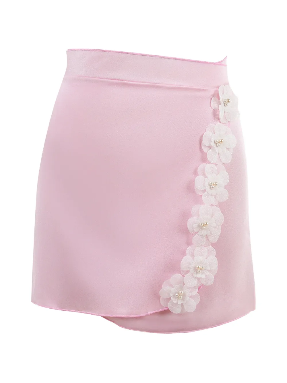 Nessi Byrd Kids flower-embellished wrap skirt - Rosa