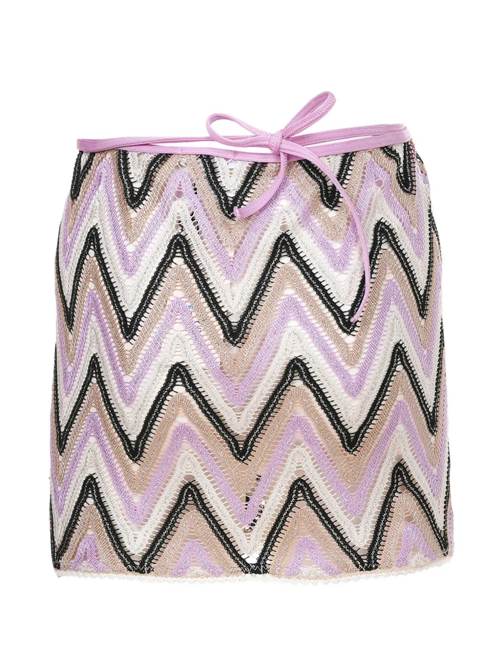 Nessi Byrd Kids Milani zigzag crochet-knit skirt - Viola