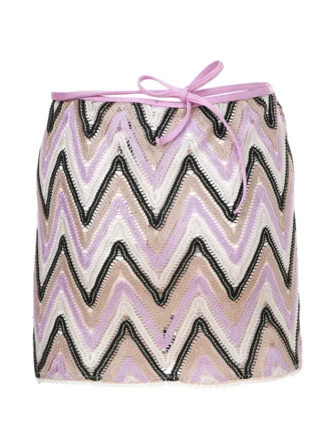 Nessi Byrd Kids Milani zigzag crochet-knit skirt