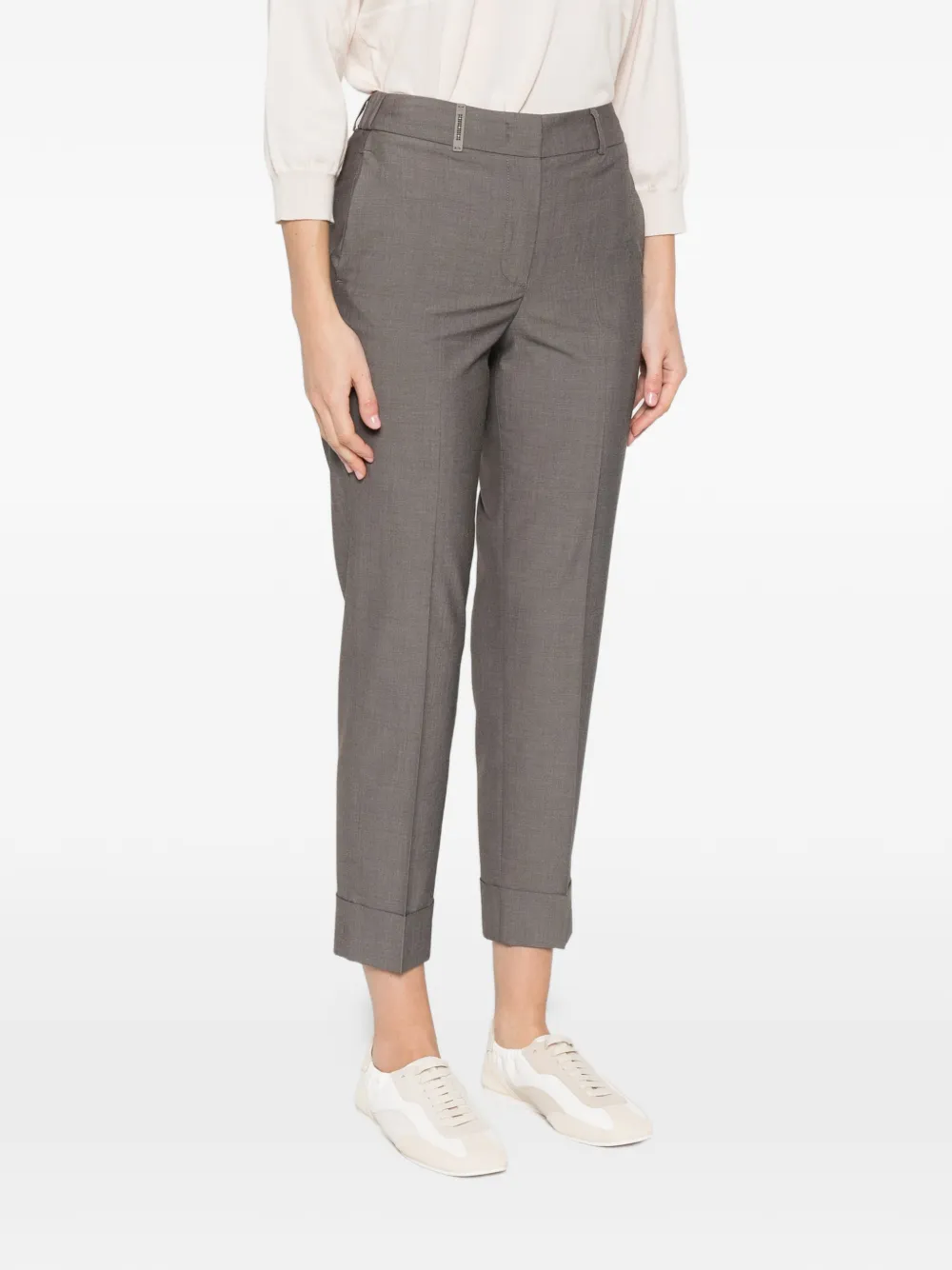 Peserico Broek met cuffs Grijs