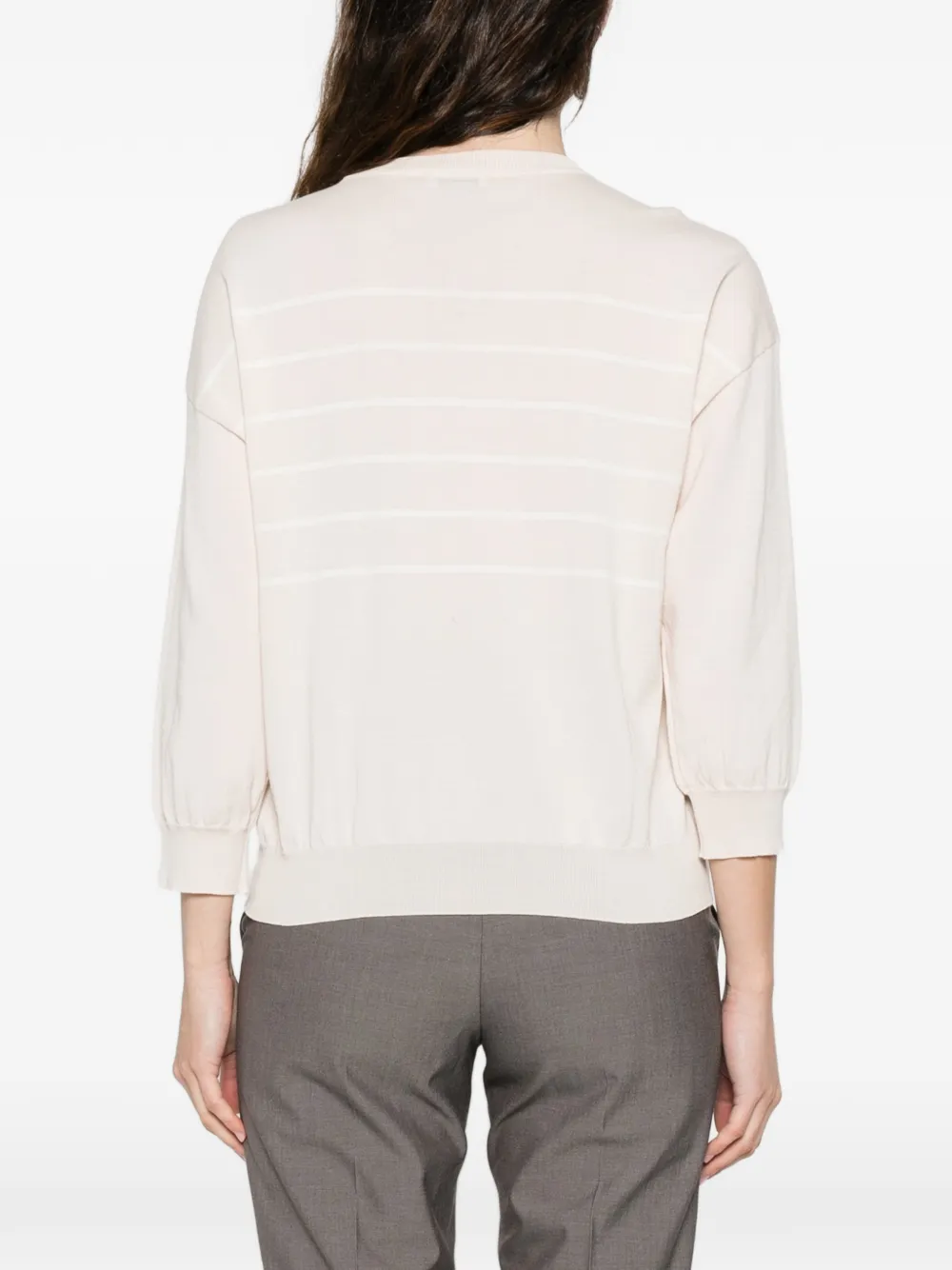 Peserico Gestreept T-shirt Beige