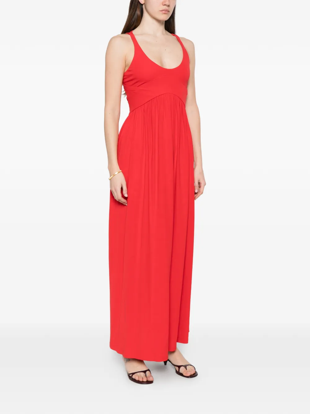 Sportmax Panino maxi-jurk met diepe ronde hals Rood