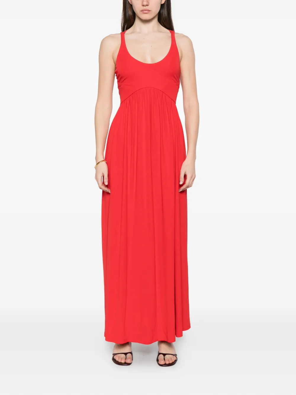 Sportmax Panino maxi-jurk met diepe ronde hals Rood