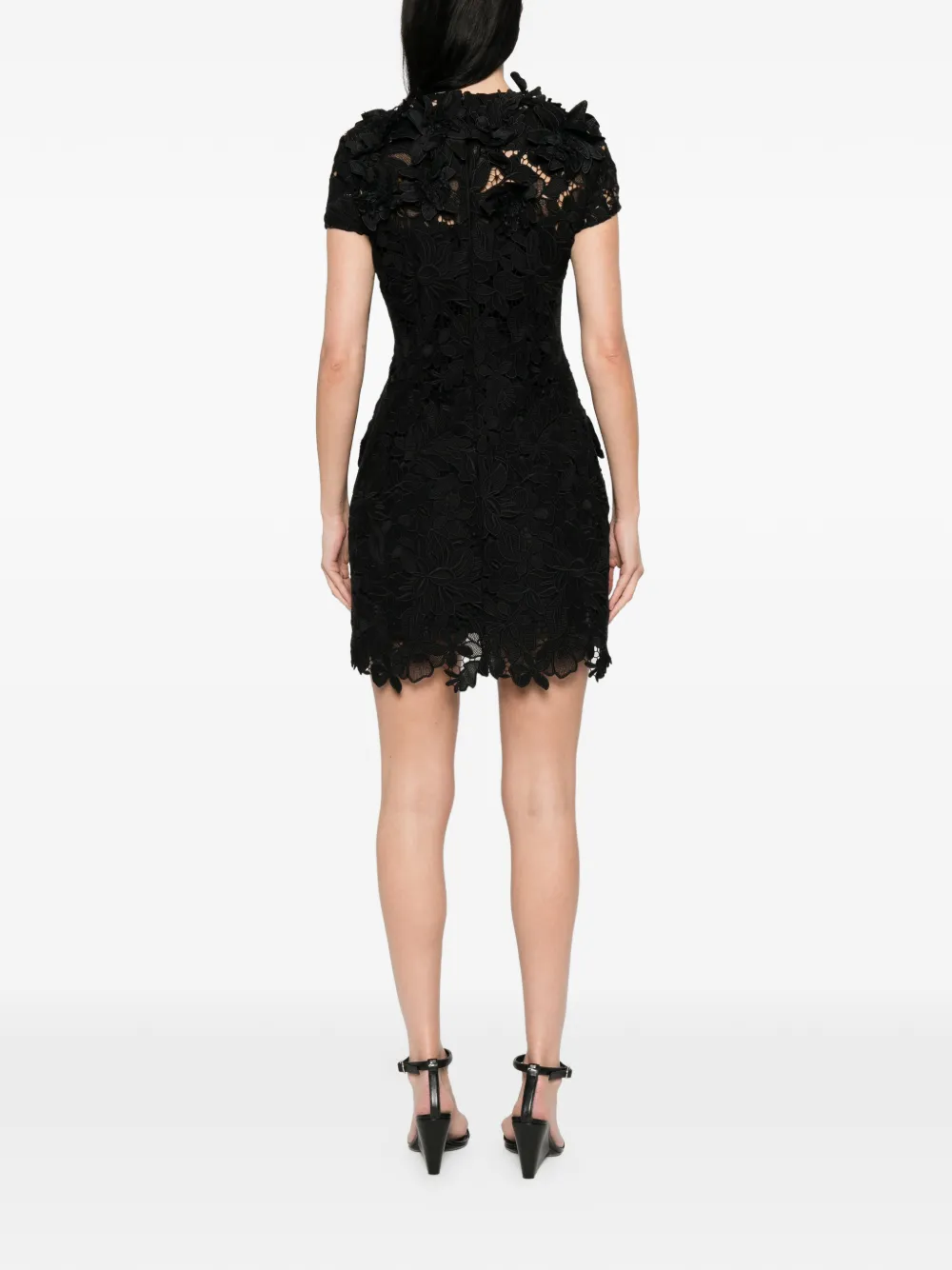 Sportmax Macramé jurk met zandloper silhouet Zwart