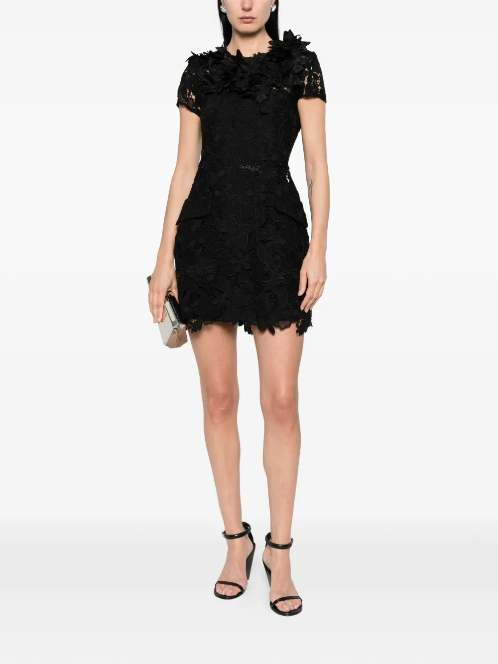  Sportmax Macrame Mini Dress - Black 