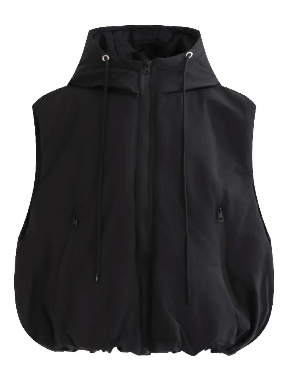 Moustache zip-up puffer gilet - Black