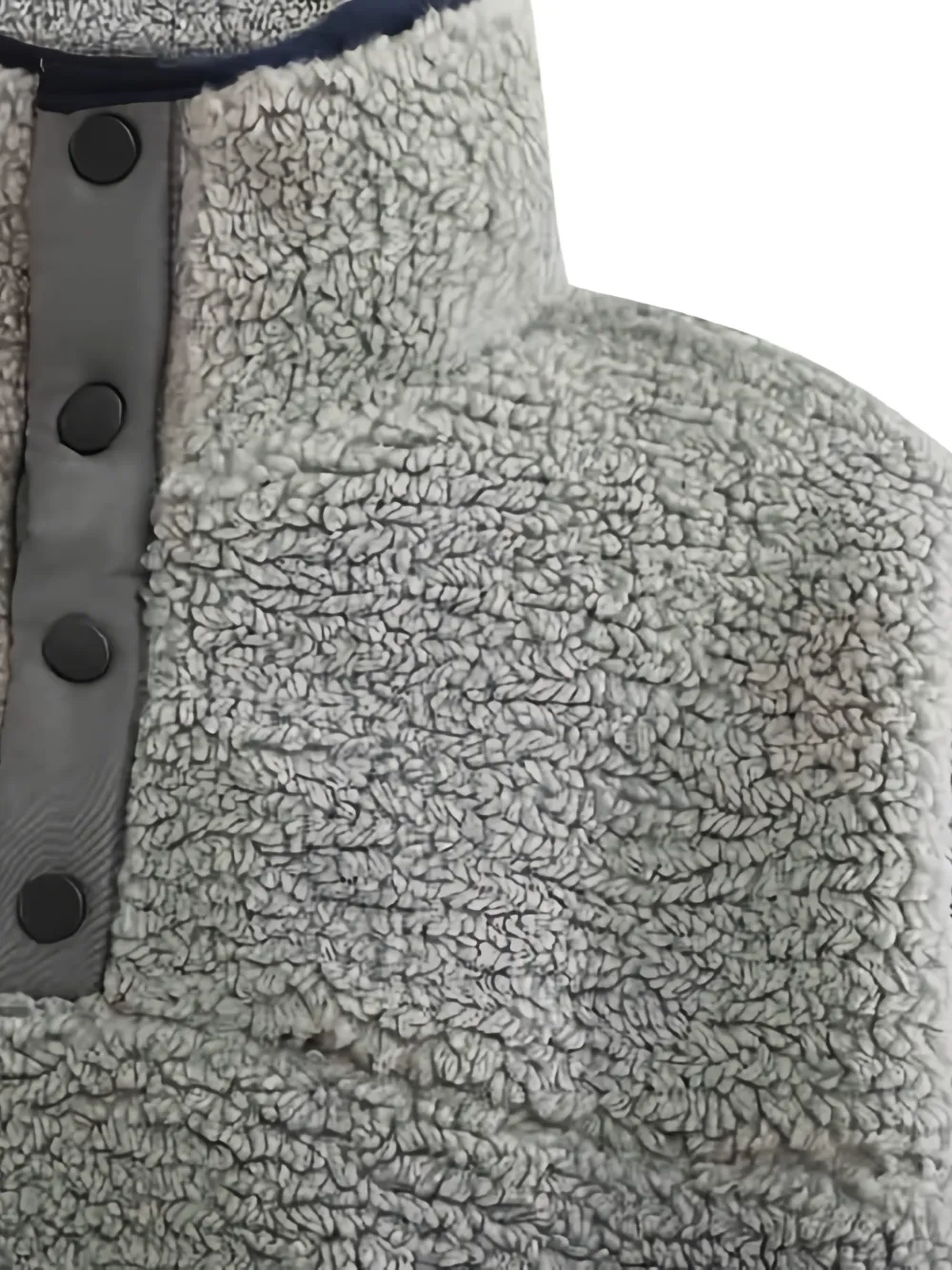  Moustache Sherpa Button Pullover - Grey 