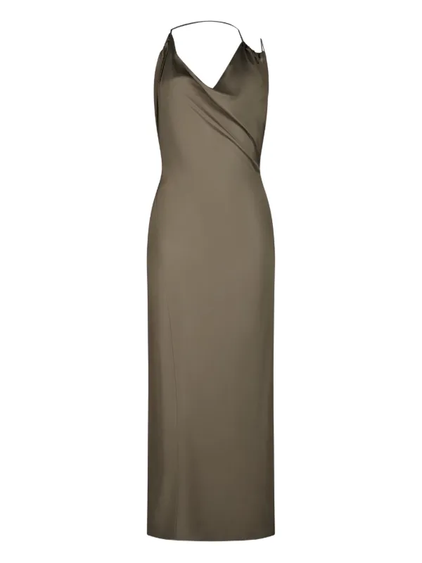 paloma wool dress brown Yausi Viscose Asymmetrical in Brown  SVRN
