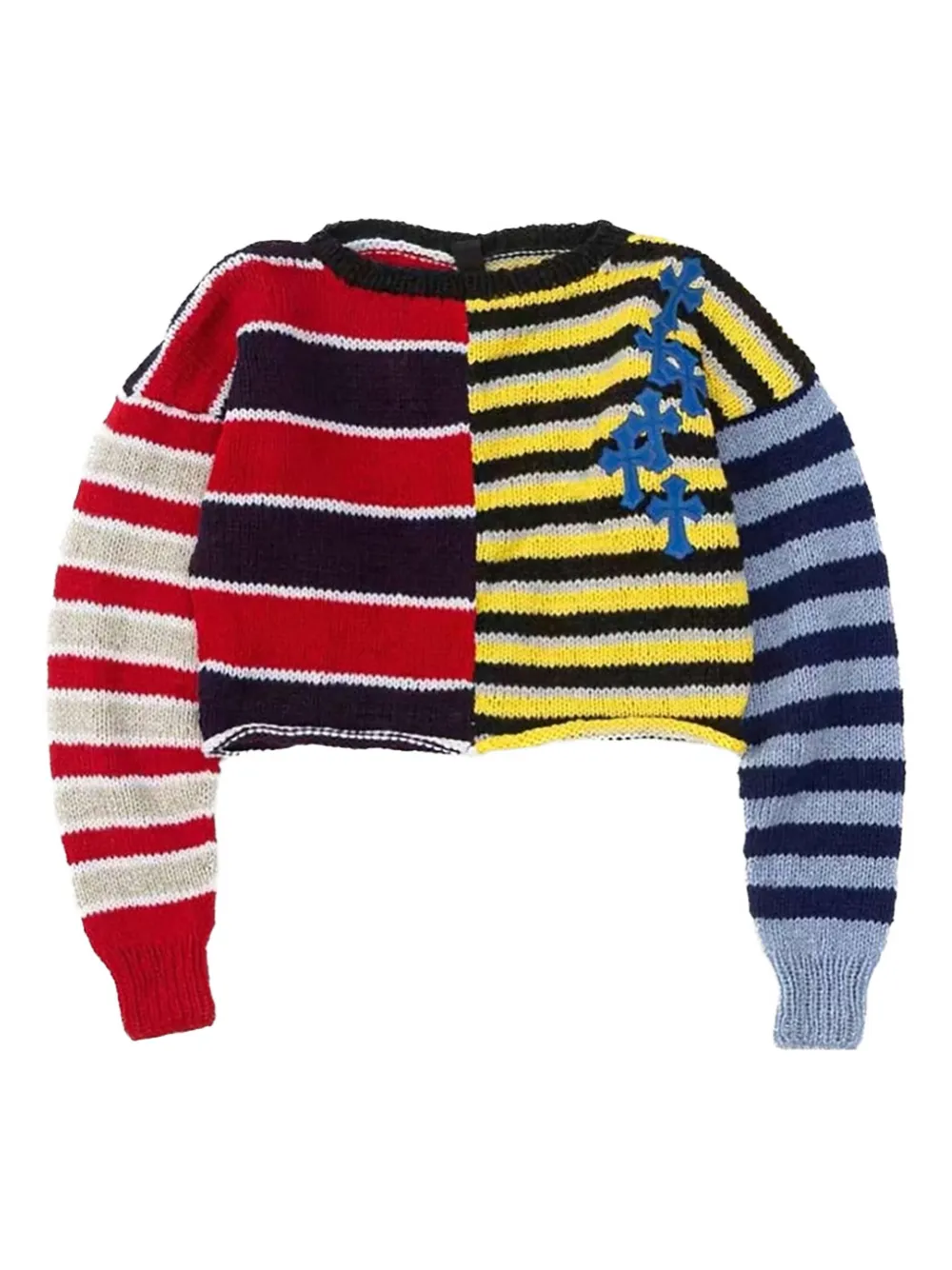 Chrome Hearts striped cropped sweater - Yellow