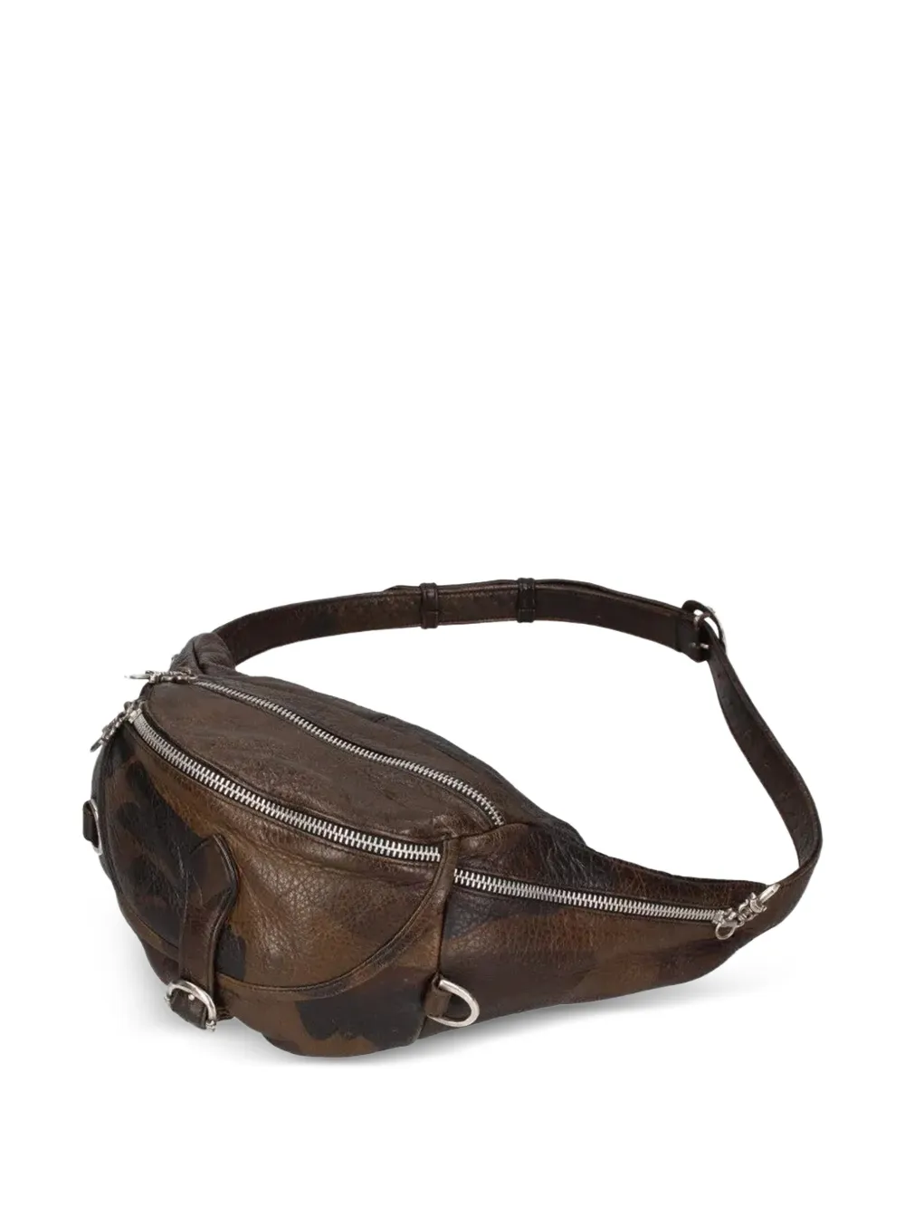 Chrome Hearts camouflage zipped belt bag - Marrone