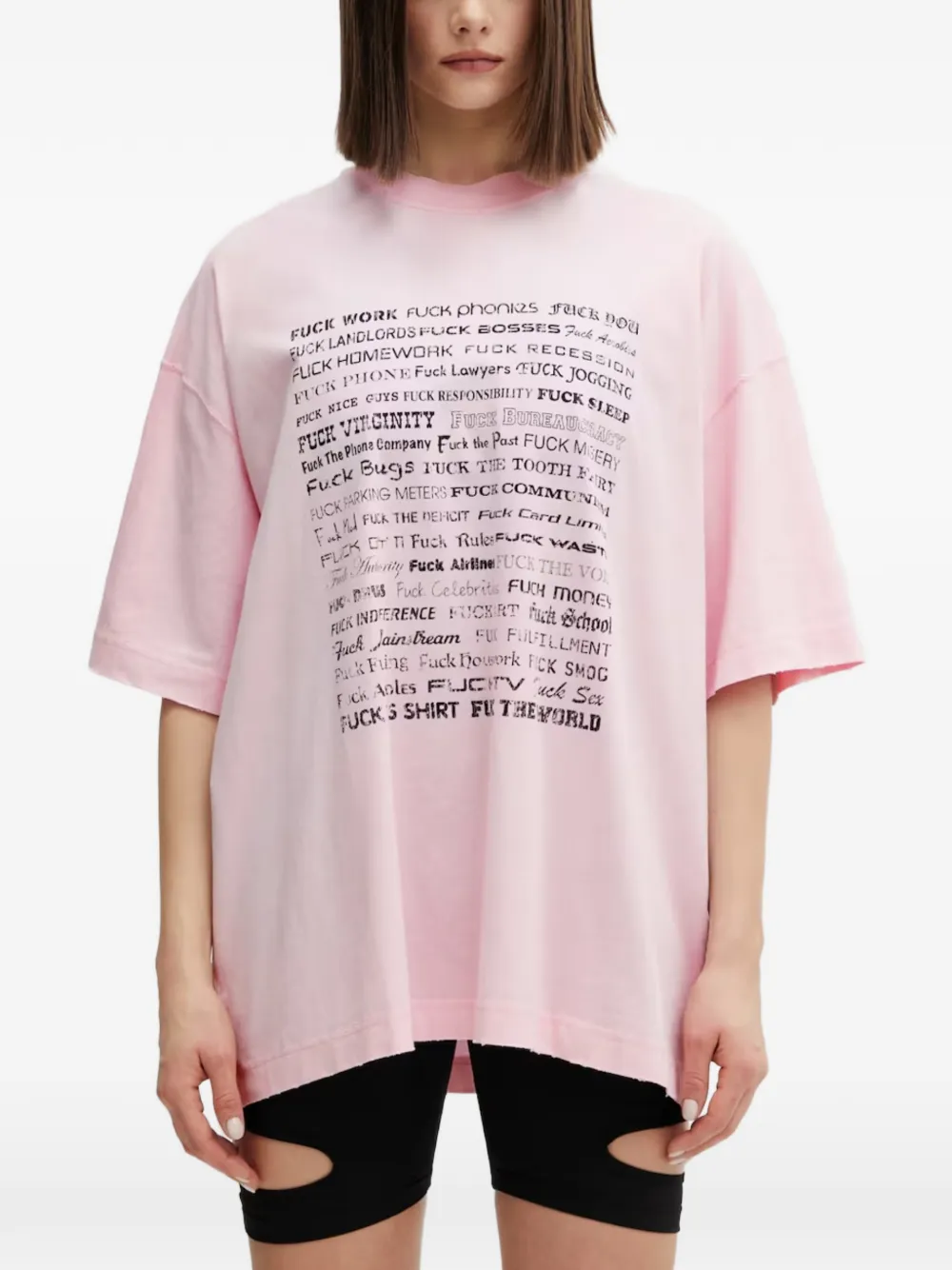  Vetements Text-print T-shirt - Pink 