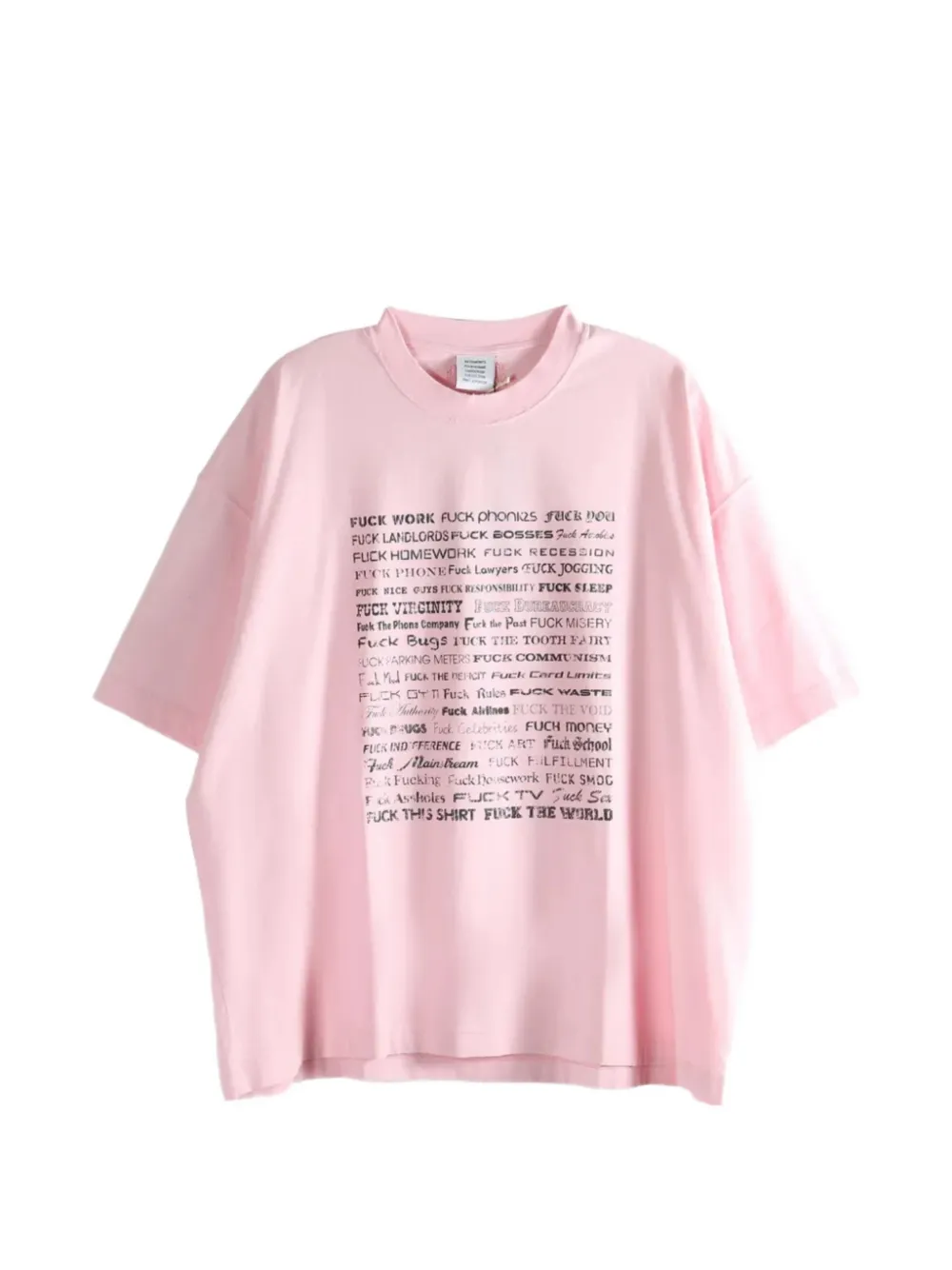 VETEMENTS text-print T-shirt - Rosa