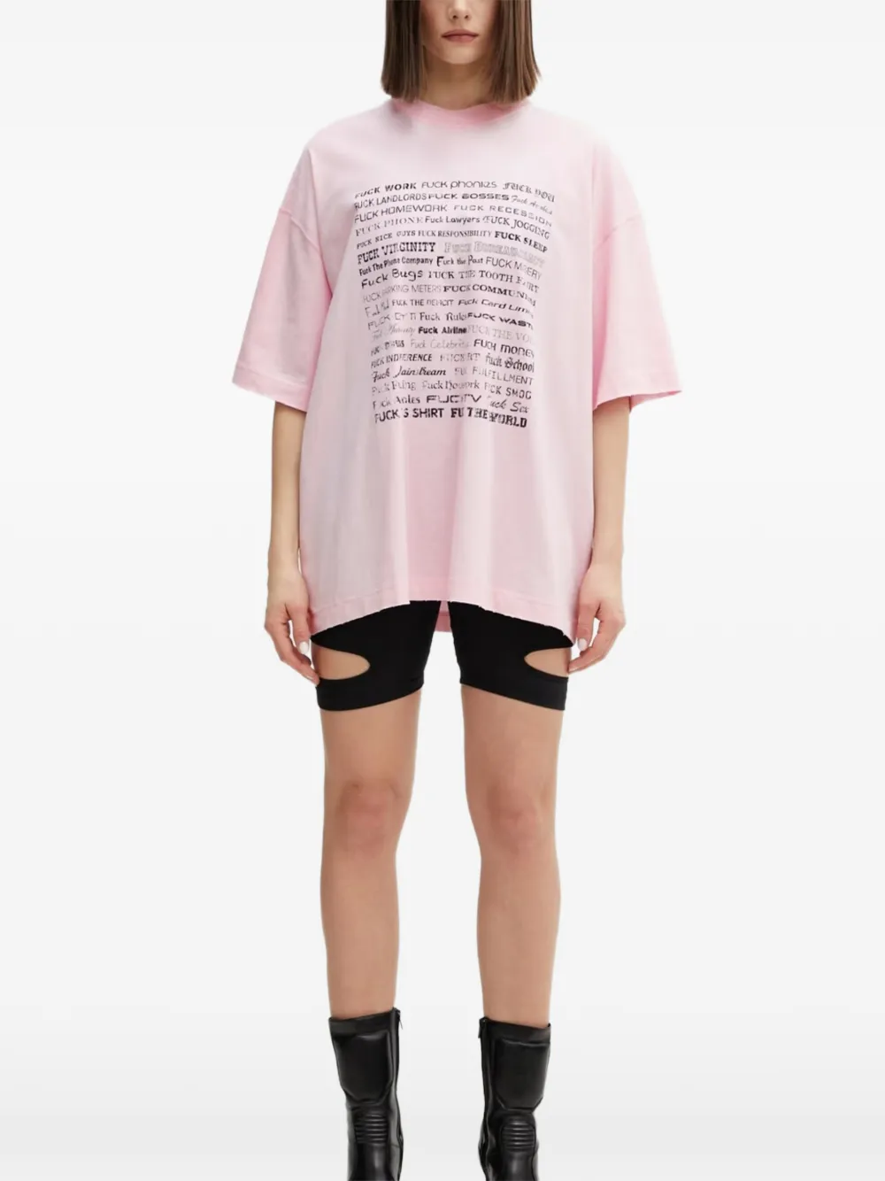  Vetements Text-print T-shirt - Pink 