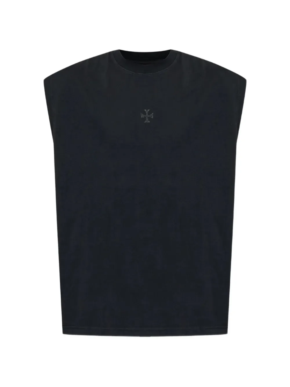 VETEMENTS logo-print sleeveless T-shirt - Nero