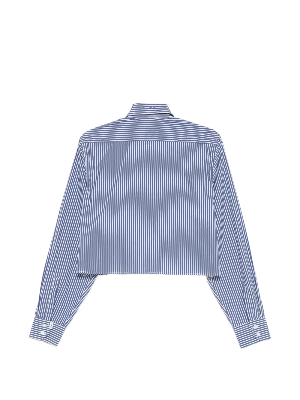  Vetements Striped Cropped Shirt - Blue 