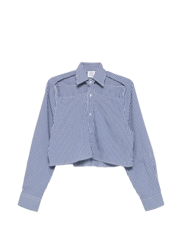 VETEMENTS ストライプ クロップド シャツ | ブルー | FARFETCH JP