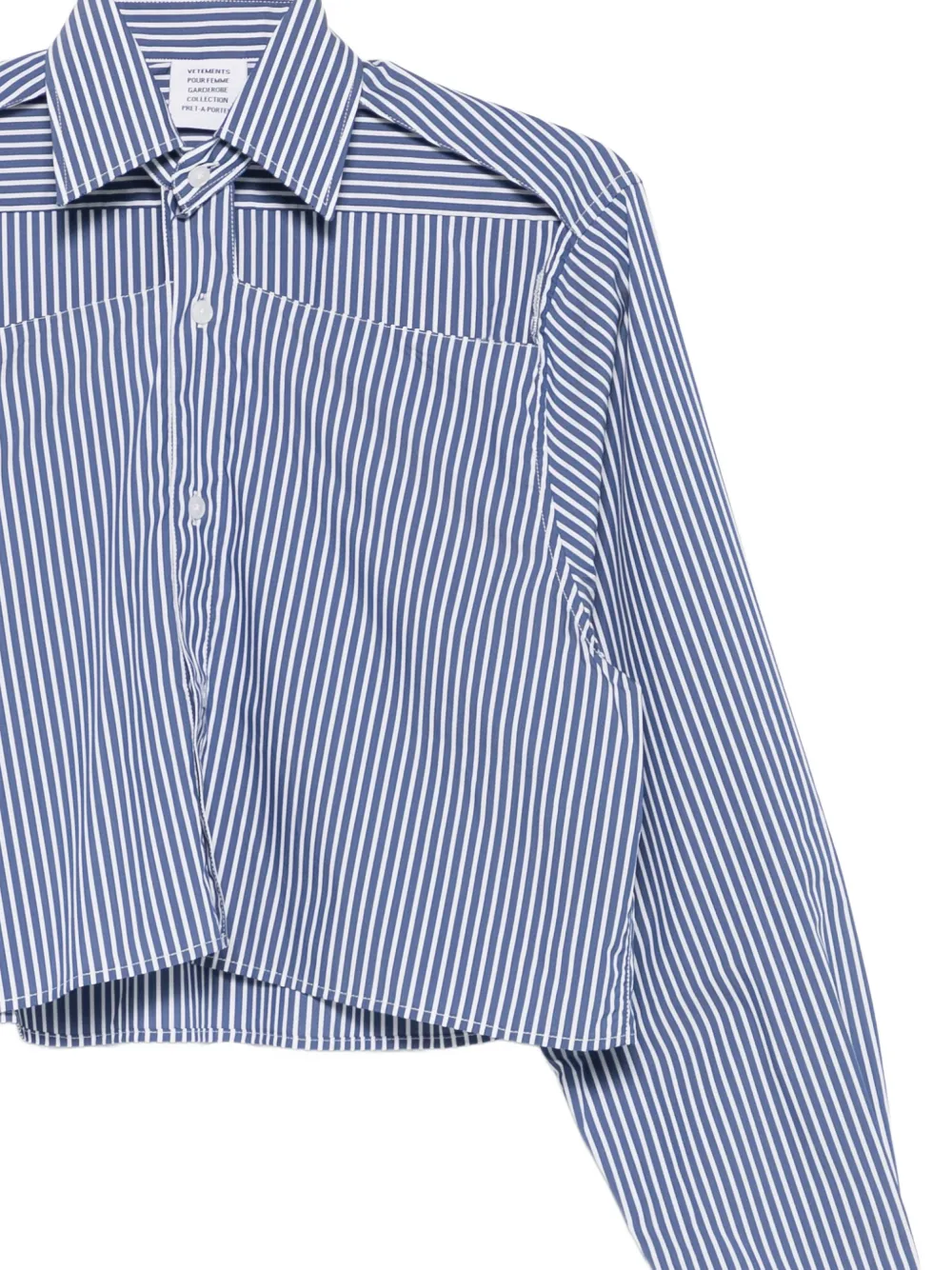  Vetements Striped Cropped Shirt - Blue 
